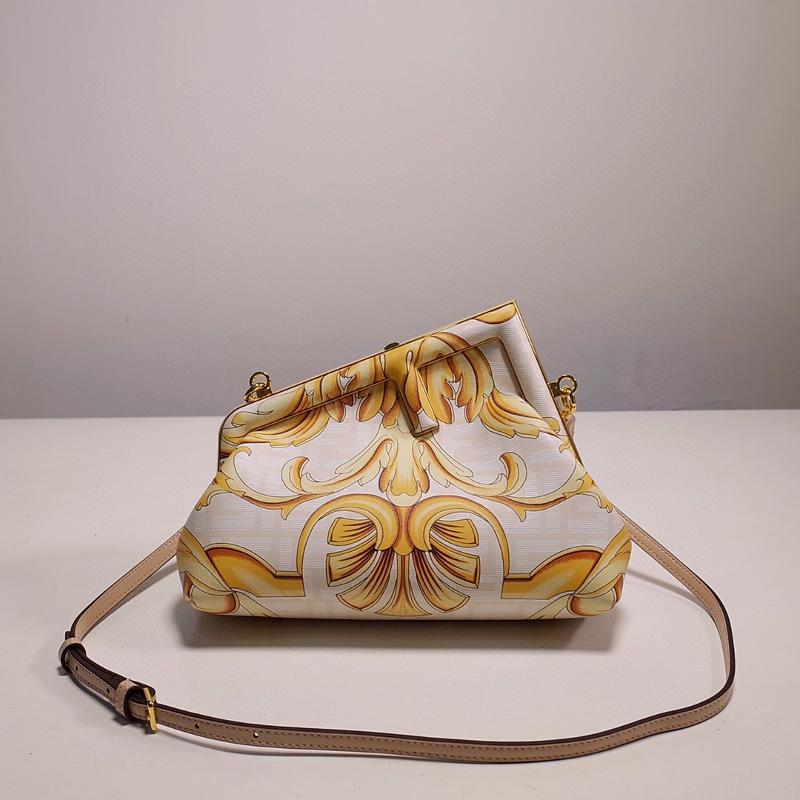 Fendi Clutches Shoulder Bag 8BP129 Gold Color Printing